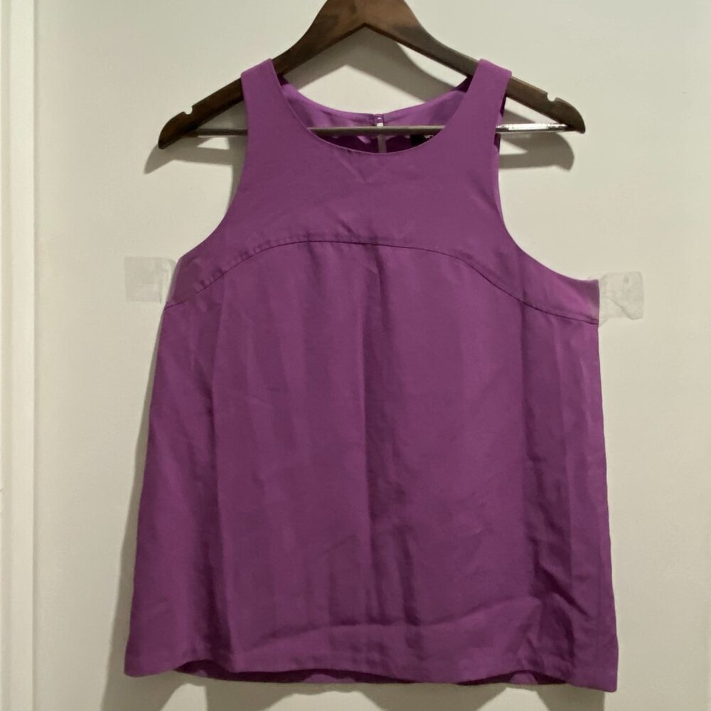 Banana Republic Purple Casual Office Keyhole Closure Crewneck Shell Tank Top M